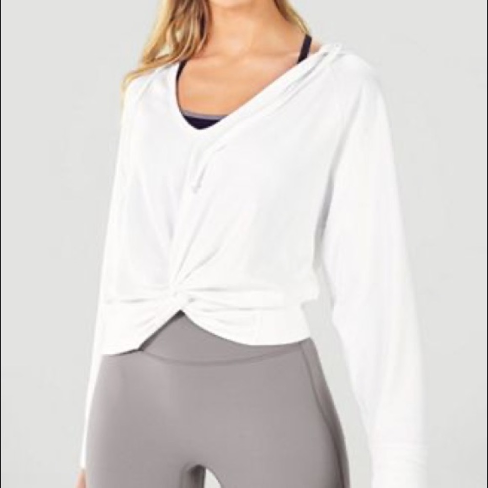 Fabletics White Scrunch Hoodie Size Small - Picture 3 of 3